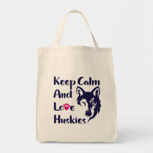 Tote Bag Tête Sibérienne Husky Vintage