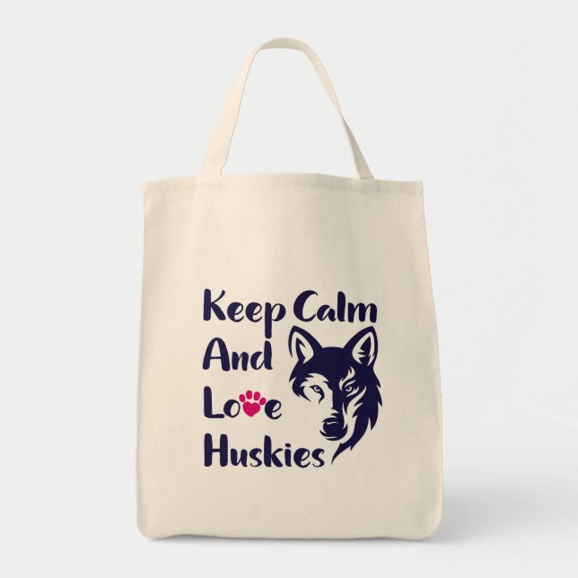 Tote Bag Tête Sibérienne Husky Vintage (Devant)