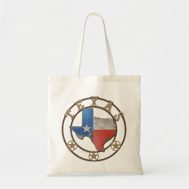 Tote Bag Texas Map Barn Art (Devant)