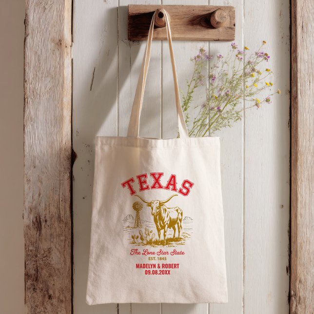 Tote Bag Texas Mariage Welcome Bag, State Love (Créateur téléchargé)