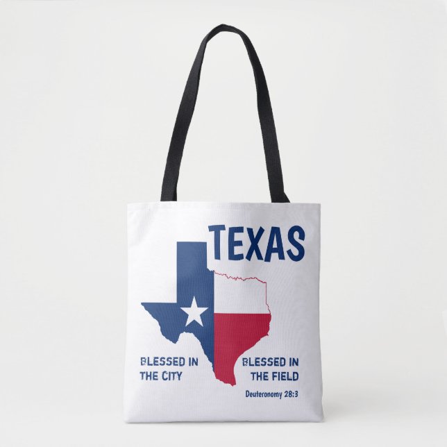 Tote Bag TEXAS Monogramme Écriture chrétienne béni (Devant)