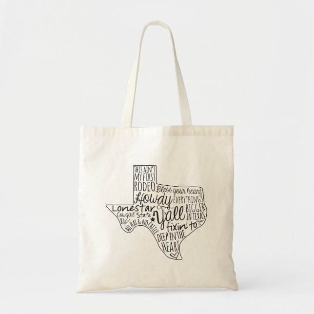Tote Bag Texas Sayings Y'all (Devant)