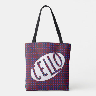 Tote Bag Texte brut ovale cello