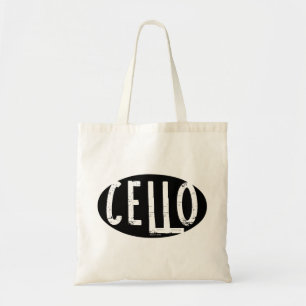 Tote Bag Texte brut ovale cello