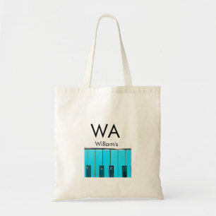 Tote Bag Texte de nom de lettre initiale de monogramme pian