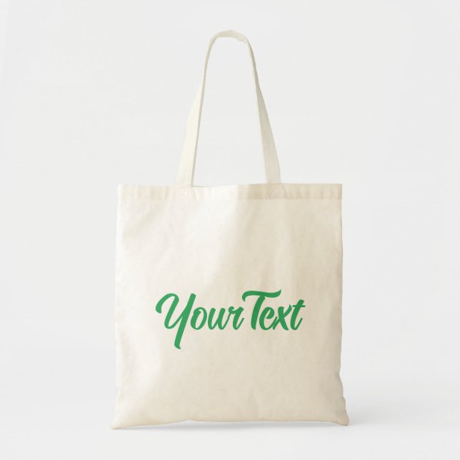 Tote Bag Texte de script vert marin moderne personnalisé (Devant)