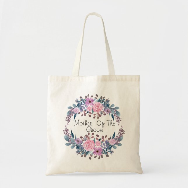 Tote Bag Texte monographique personnalisé aquarelle flore d (Devant)