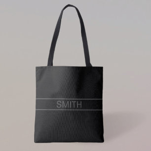Tote Bag Texte personnalisable Gras moderne noir et gris
