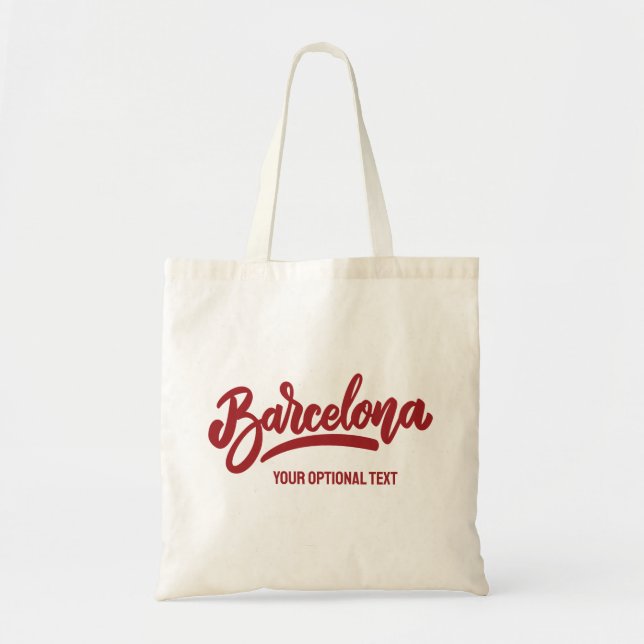 Tote Bag Texte personnalisé Barcelone (Devant)