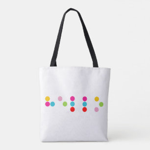 Tote Bag Texte sans visibilité braille de lettres