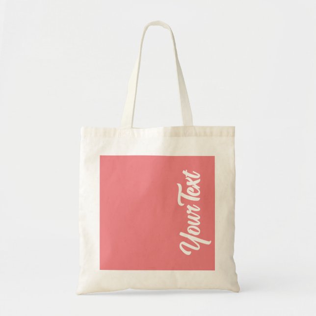 Tote Bag Texte tapé Blush Modèle rose Script élégant (Devant)