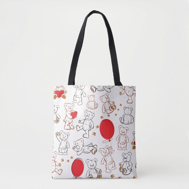 Tote Bag Texture avec le nounours (Devant)