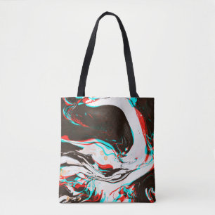 Tote Bag Texture déformée et brillante du surf d'encre marb