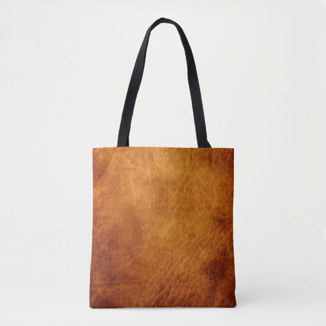 Tote Bag texture en cuir Brown (Devant)