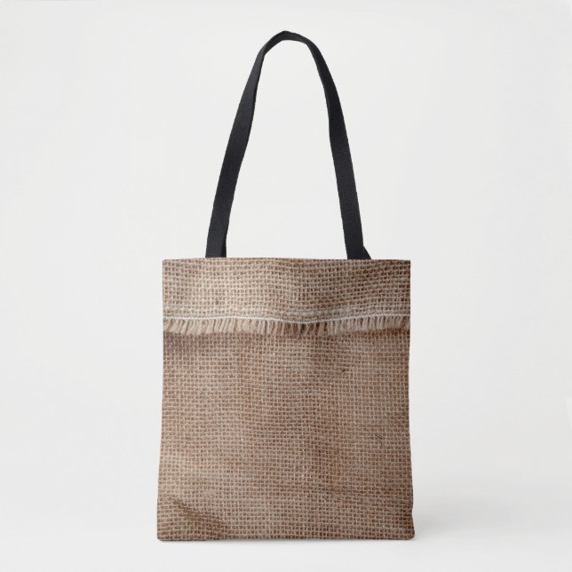Tote Bag Texture naturelle fil arrière café, sac,  (Devant)