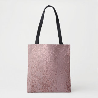 Tote Bag Texture or métallique, quartz rose.