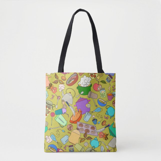 Tote Bag Texture transparente. Doodles dessinés à la main o (Devant)