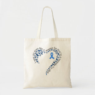 Tote Bag Tg Coeur Papillon Ruban Colon Cancer Sensibilisati