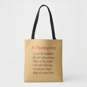 Tote Bag Thanksgiving Poetry