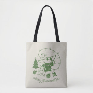 Tote Bag The Child Que la Force joyeuse soit avec vous -