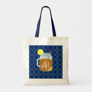 Tote Bag Thé doux décoré d'un monogramme de pot de maço