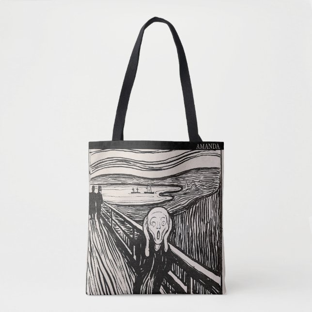 Tote Bag The Scream – Edvard Munch – Custom Text  (Devant)
