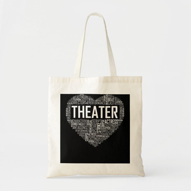 Tote Bag Theatre Life Heart Love Drama Acteur Don T (Devant)