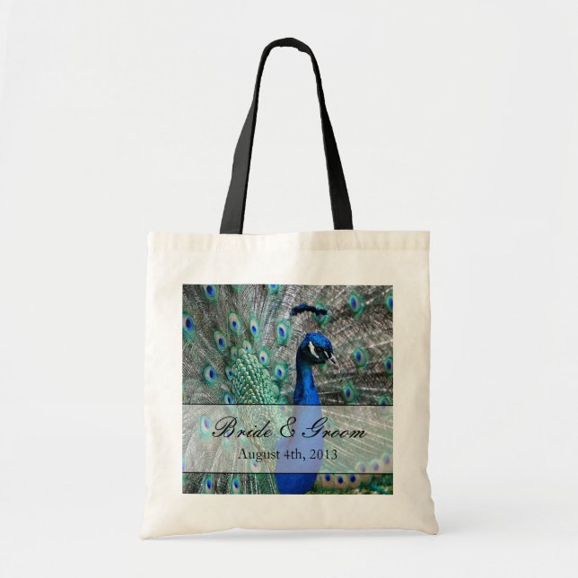 Tote Bag Thème 1 de mariage de paon (Devant)