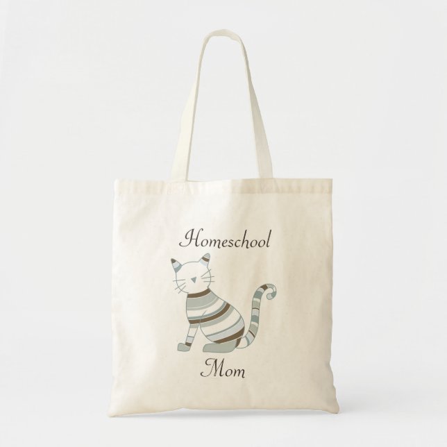 Tote Bag Thème Chat pour les mères à l'école à la maison (Devant)