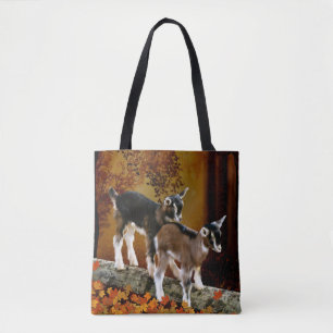 Tote Bag Thème d'automne bébés chèvres