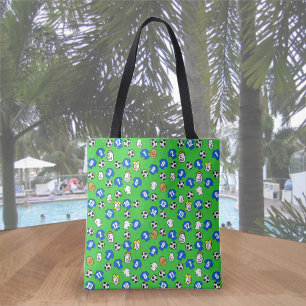 Tote Bag Thème de football avec chemises en bleu. Mesdames