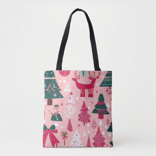 Tote Bag Thème de Noël Flambeaux de Noël (Devant)