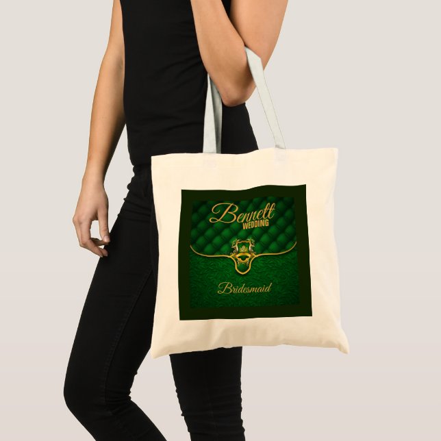 Tote Bag Thème Royal Vert Foncé et Or (Devant (produit))