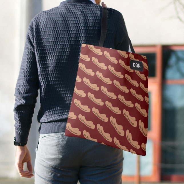 Tote Bag Thème Saucisses - Deux bûcherons et nom ou initial (Créateur téléchargé)