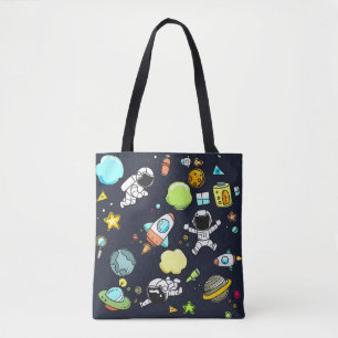 Tote Bag Thème spatial cool - Astronauts & Rocket Ships