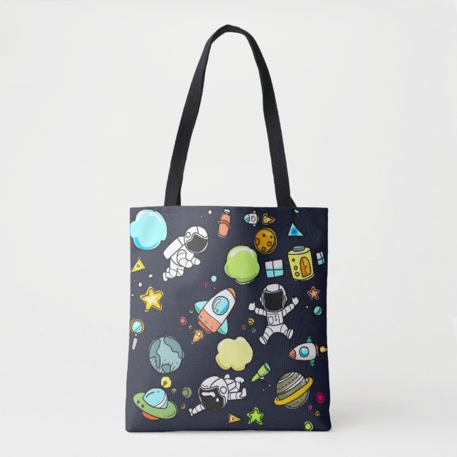 Tote Bag Thème spatial cool - Astronauts & Rocket Ships (Devant)
