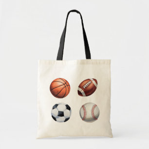 Tote Bag Thème sportif Basketball Baseball Football Soccer