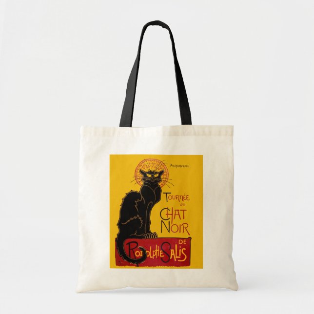 Tote Bag Theophile Steinlen - Le Conversation Noir Vintage (Devant)