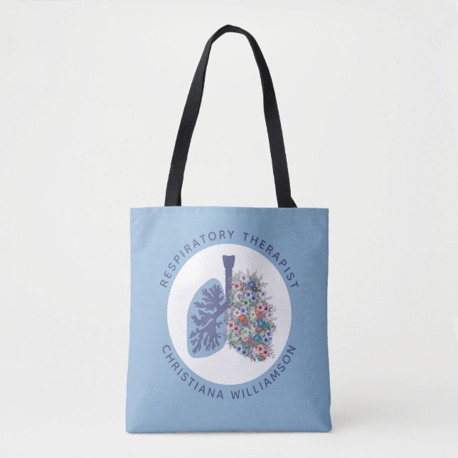 Tote Bag Thérapeute respiratoire personnalisée Poumons flor (Devant)