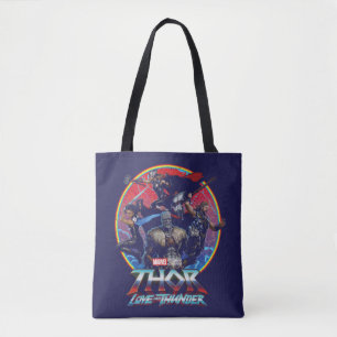 Tote Bag Thor : Love and Thunder Retro Group Graphic