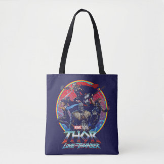Tote Bag Thor : Love and Thunder Retro Group Graphic