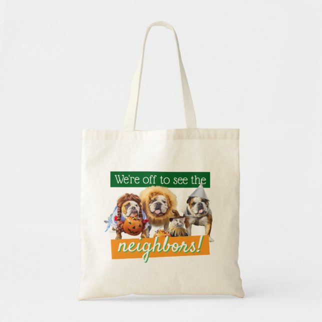 Tote Bag Three Bulldogs in Costumes (Devant)