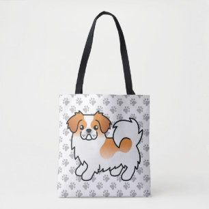 Tote Bag Tibétain Spaniel Parti-Couleur Rouge Chien de Dess