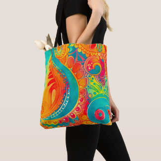 Tote Bag Tie Dye Boho Hippy 60s Paix