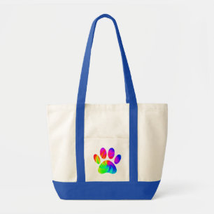 Tote Bag Tie Dye Chien Empreinte de patte Graphic