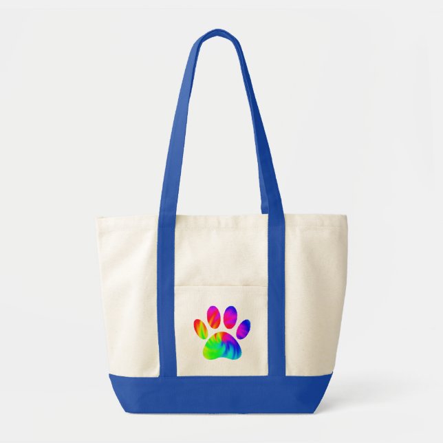 Tote Bag Tie Dye Chien Empreinte de patte Graphic (Devant)
