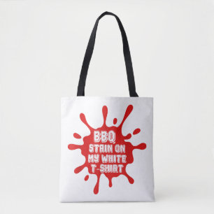 Tote Bag Tige BBQ Sur Ma T Chemise Blanche Drôle Dit Sarcas