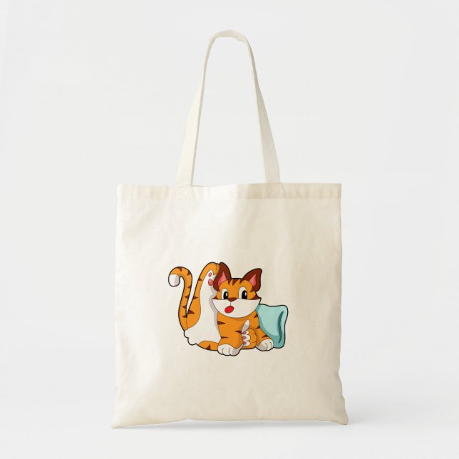 Tote Bag Tiger chat avec Coussin (Devant)