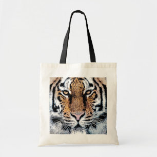 Tote Bag Tiger rayures Portrait dans Graphic Press Style