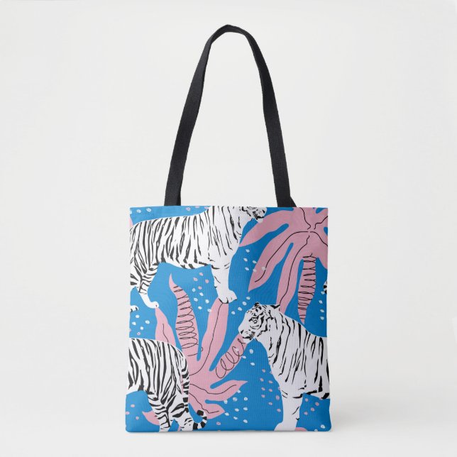 Tote Bag Tiger seamless pattern,wild animal background,tren (Devant)